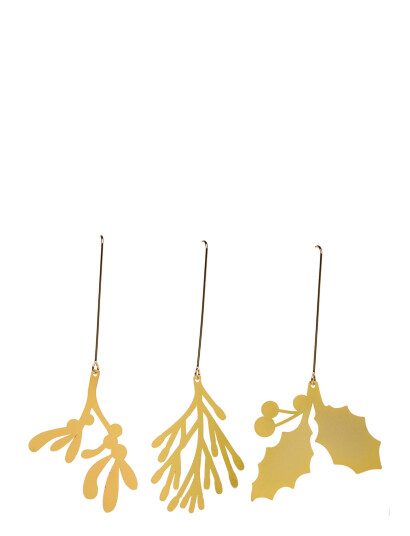 Fabelab Christmas Ornaments Yule Greens - 3 Pack - Golden Metal - Gold - SHAPE1