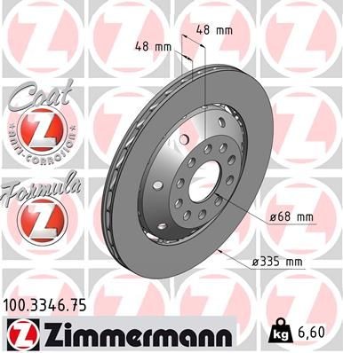 Bremseskive ZIMMERMANN 100.3346.75