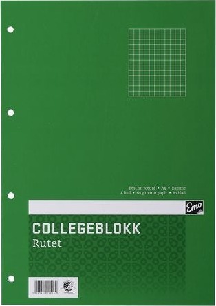 Collegeblokk A4 ruter 80bl 60g 2pk Collegeblokk A4 ruter 80bl 60g 2pk