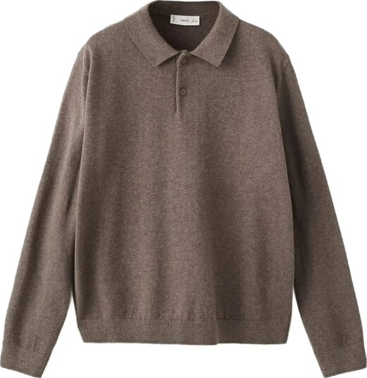 Mango Knitted Polo Neck Sweater   Brown   9 10