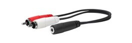 VivoLink - Lydkabel - RCA x 2 (hann) til stereo minikontakt (hun) - 20 cm - dobbel skjermet