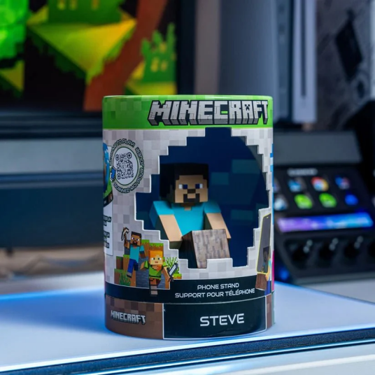 Minecraft Steve Cable Guys Mobilholder Figur - 10cm Minecraft Steve Cable Guys Mobilholder Figur - 10cm