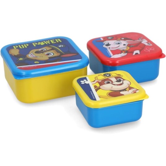 PAW Patrol Power Pup 3-Pakning Snack/Matboks PAW Patrol Power Pup 3-Pakning Snack/Matboks