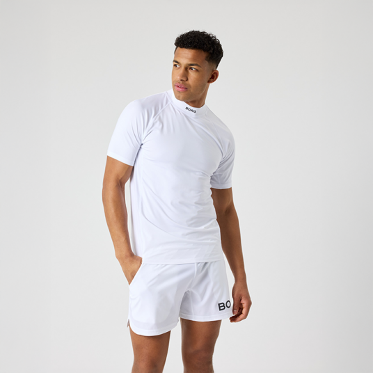 Björn Borg Mock Neck T‑skjorte Hvit White L Björn Borg Mock Neck T‑skjorte Hvit White L