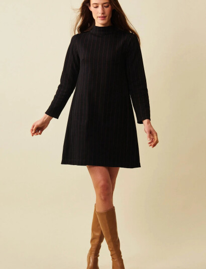 Jumperfabriken Bernadette Stripe Dress - Black - XS Jumperfabriken Bernadette Stripe Dress - Black - XS