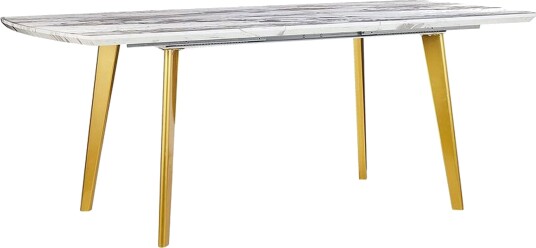 Mosby Spisebord 200 cm Sammenleggbart - Hvit/Gull