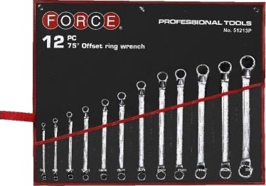 FORCE 51213P-8 Dobbelthodet ringnøkkelsett