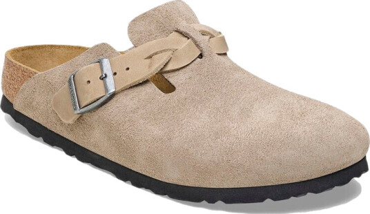 Birkenstock Boston Braided Suede Leather Taupe 37 Birkenstock Boston Braided Suede Leather Taupe 37