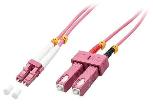 LINDY Fibre Optic Cable  LC/SC OM4 1m Factory Sealed