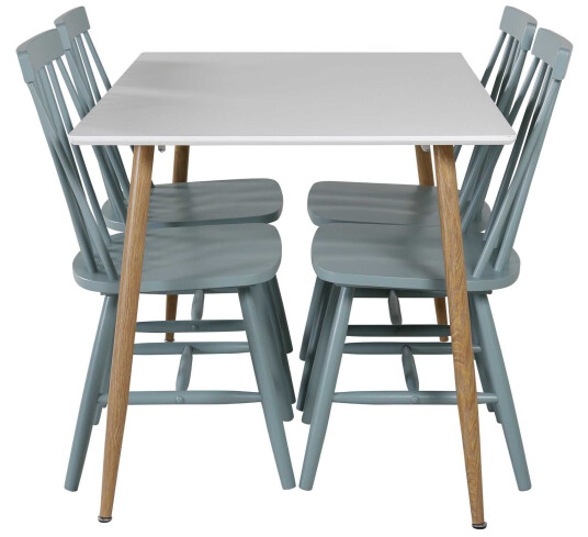 Venture Design Polar & Lönneberga spisegruppe Hvit/grønn 4 st stoler & bord 120 x 75 cm