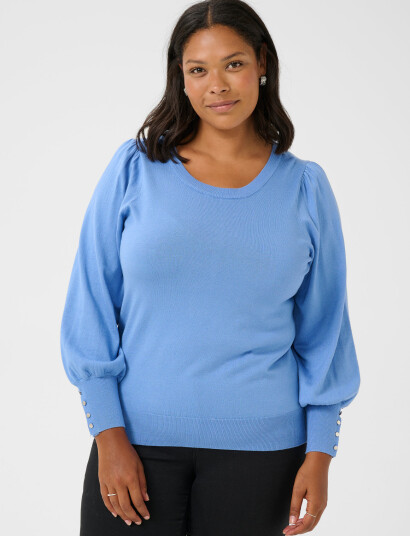 Kaffe Curve Kclizzy Ls Pullover - Blue - XL