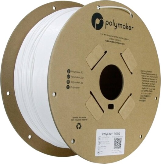 Polymaker PolyLite PETG Filament 1.75 mm 3000 g Hvit PB01052