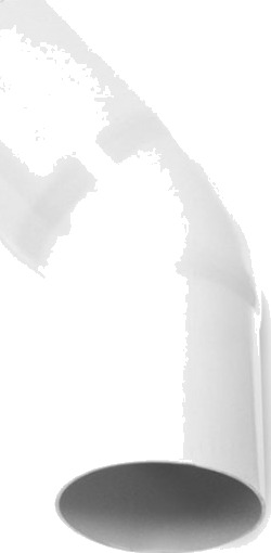 Plastmo bend Ø90mm 45° hvit white