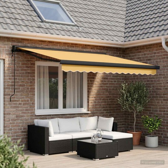 vidaXL Uttrekkbar markise sand 450 × 300 cm Stoff og Metall