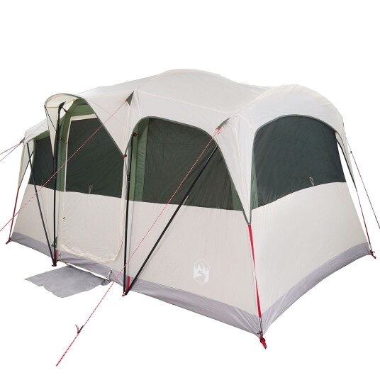 Familietelt Hvit og grønn 435 x 255 x 216 cm Polyester og stål