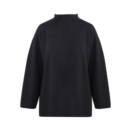 Nina Sweater Black S Boxy viscose sweater