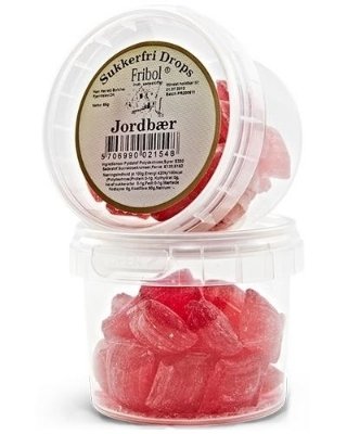 Fribol sukkerfrie drops Jordbær