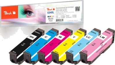 Peach Pi200-293, Kompatibel, Svart, Cyan, Lys Cyan, Lys Fiolblå, Fiolblå, Gult, Epson, Multi Pack, Epson Expression Photo Xp-55 Epson Expression Photo Xp-750 Epson Expression Photo Xp-760 Epson..., 6 Stykker