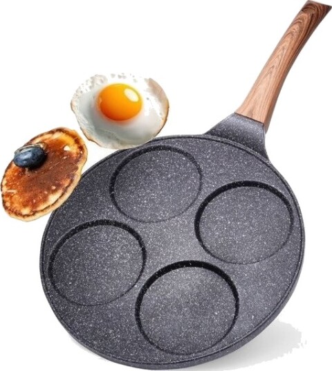 Vilde Stekepanne Granitttstekepanne Til 4 Egg Mønster Svart&Tre 199006