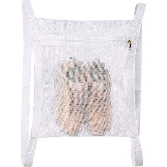 2 stk. Skovaskemaskinpose vaskeposer kraftig netting skotørkeposer netting sneaker vaskeposer kompatible med høye sko