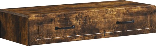 vidaXL Vegghengt Sidebord Røkt Eik 87,5 x 34,5 x 17 cm Konstruert tre