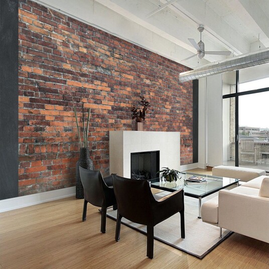 Fototapet Vintage Wall Red Brick 350x245 - Artgeist sp. z o. o.