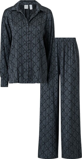 Calvin Klein Underwear Pysjsett Satin Aop Set Brun Calvin Klein Underwear Pysjsett Satin Aop Set Brun