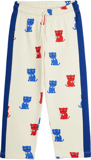 Mini Rodini Kittens Aop Sweatpants Cream 104/110