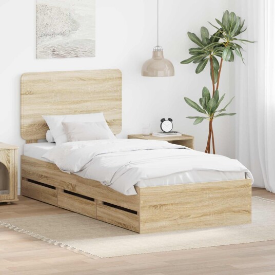 Sengestamme med skuff Sonoma eik 75 x 190 cm Ingeniørtre Sengestamme med skuff Sonoma eik 75 x 190 cm Ingeniørtre
