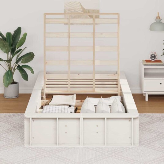  Sengestamme Hvit 75 x 190 cm Massiv furu