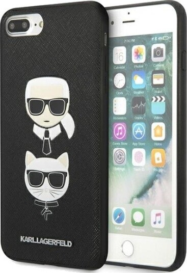 Karl Lagerfeld Saffiano Head-deksel til iPhone 7/8 Plus - Svart