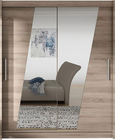 Leila Garderobe med Speil 150x200 cm - Beige