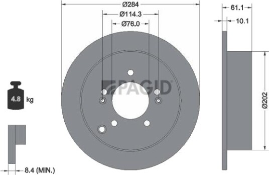 PAGID 54340NC Bremseskive PAGID 54340NC Bremseskive