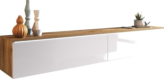 Kanak TV-benk 180 cm - Natur / Hvit