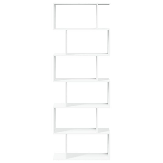 Romdeler bokhylle 6 etasjer hvit 70x24x193 cm konstruert tre Romdeler bokhylle 6 etasjer hvit 70x24x193 cm konstruert tre