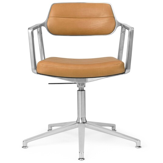 Vipp 453+ Svingstol Polert Aluminium / Sand Skinn