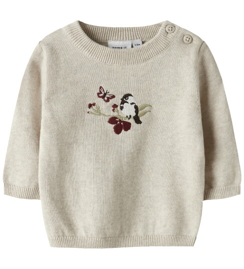 Name It Genser Strikk NbfBird Peyote melange 74 Genser Beige