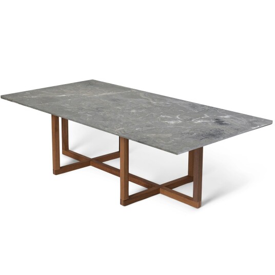 Ox Denmarq Big Ninety 140x70 Smoked Oak H40 Marble White Salongbord Grå