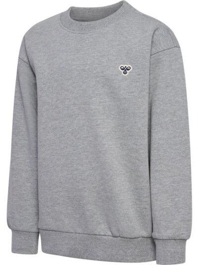 Hummel Bee Loose Crewneck til barn - grey melange Hummel Bee Loose Crewneck til barn - grey melange