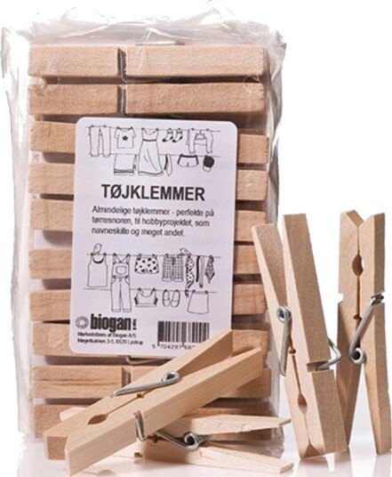 Klesklyper laget av naturlige materialer 50 stk Klesklyper laget av naturlige materialer 50 stk