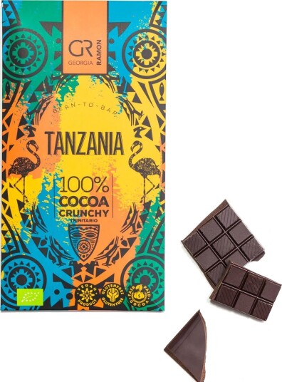 Georgia Ramon Tanzania Crunch 100% Dark Fine Chocolate Bar Georgia Ramon Tanzania Crunch 100% Dark Fine Chocolate Bar