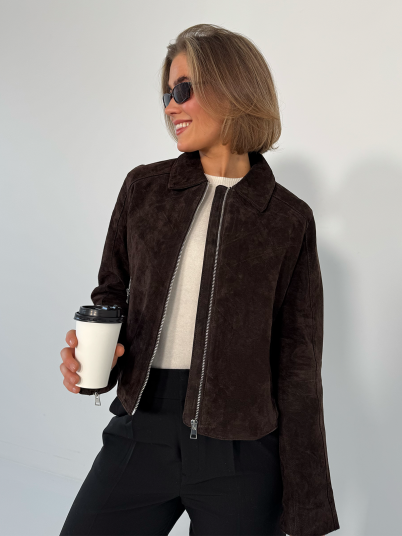 Vero Moda Janice Jade Short Suede Jacket Brun XL
