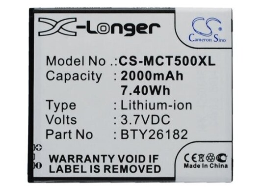 Mobistel MT-9201W batteri (2000 mAh 3.7 V)