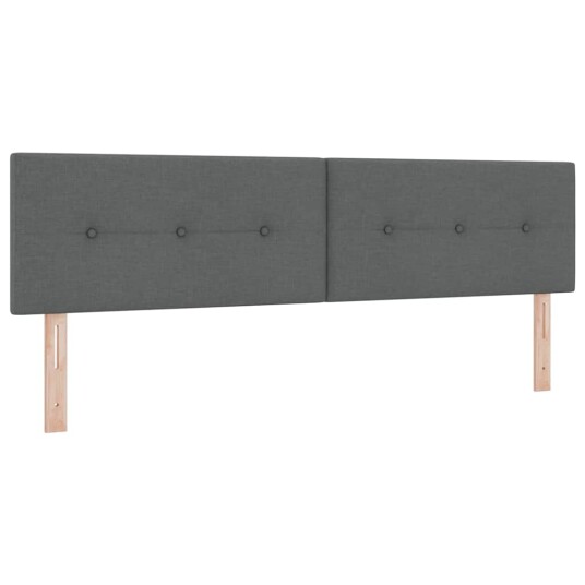 Box Spring Seng med Madrass Mørk Grå 180x200 cm Stoff