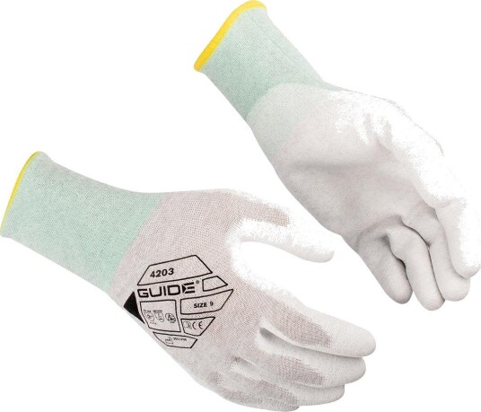 Guide Gloves 4203 Hanske nylon, ESD, antistatisk, touch 6, Klær