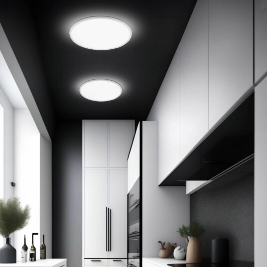 TK Lighting Aqua LED panel Ø 30 cm hvit metall/plast CCT dimbar