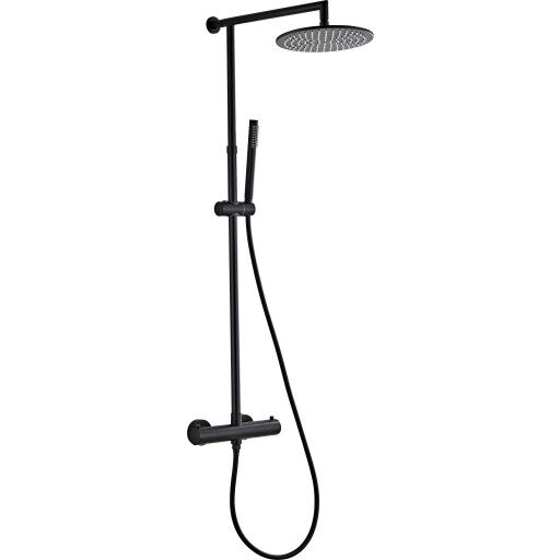 Zen Sanitary dusjsett, sort matte black height 800-1200 mm; spout reach 360 mm; rainshower diameter 250 mm; hose length 1500 mm