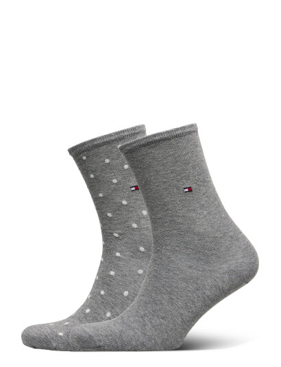 Tommy Hilfiger Th Women Sock Dot 2P - Grey - 39-42 Tommy Hilfiger Th Women Sock Dot 2P - Grey - 39-42