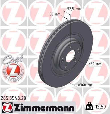 Bremseskive ZIMMERMANN 285.3548.20