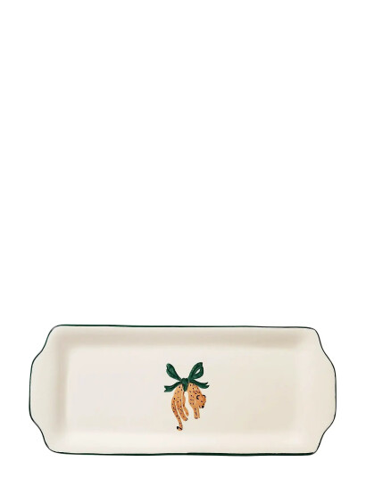 Anna + Nina Hanging Leopard Serving Platter - Cream - 17X40CM